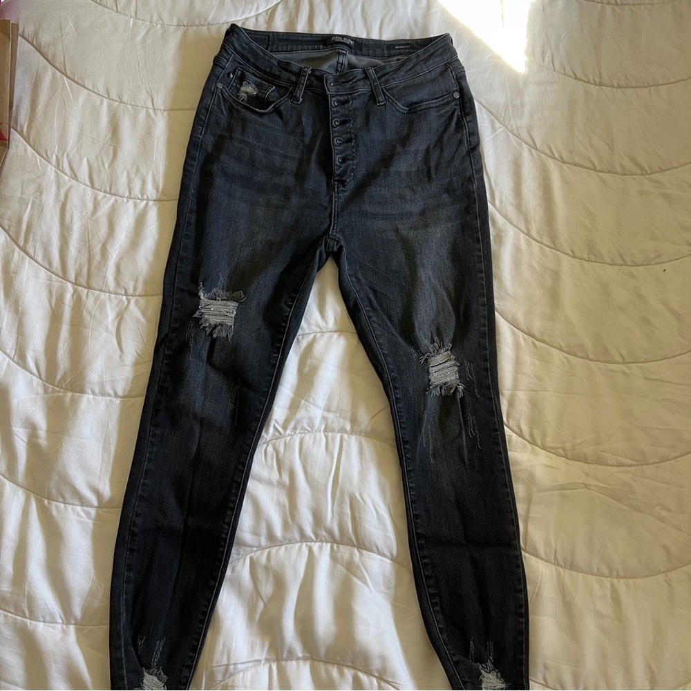Judy Blue Black Button Fly Skinny Jeans